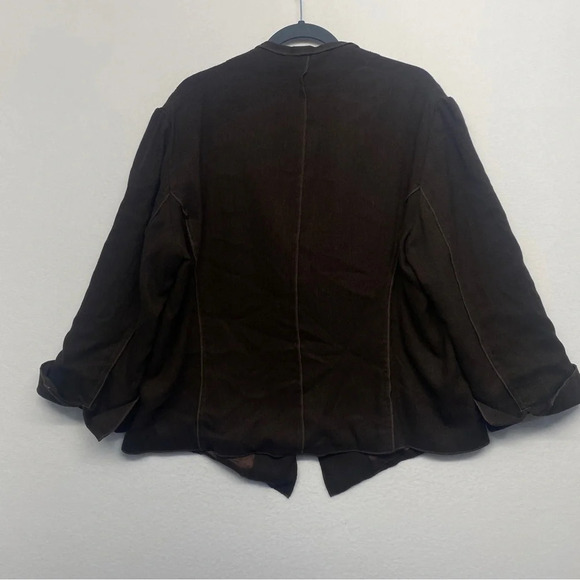 J Jill Brown Jacket Blazer Wool Blend Cuff Sleeve 18 - Picture 2 of 9